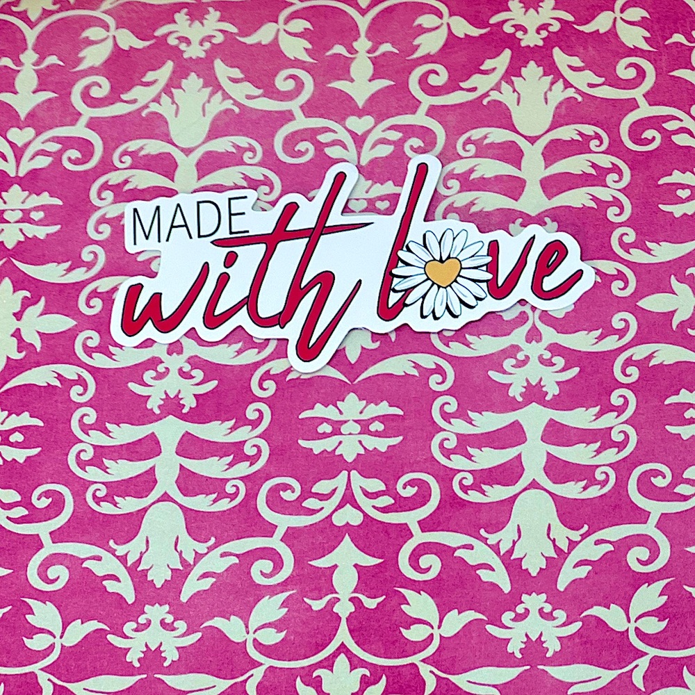 Made with Love Cute Lovey Sweetheart Love You Valentines Sweet Sticker